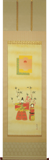 桃の節句　掛軸　立雛